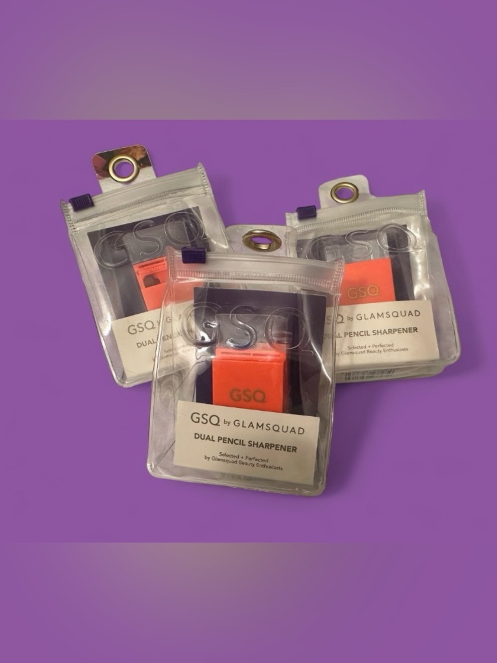 Bundle of Three (3) Orange Dual Pencil Sharpener - Packaged